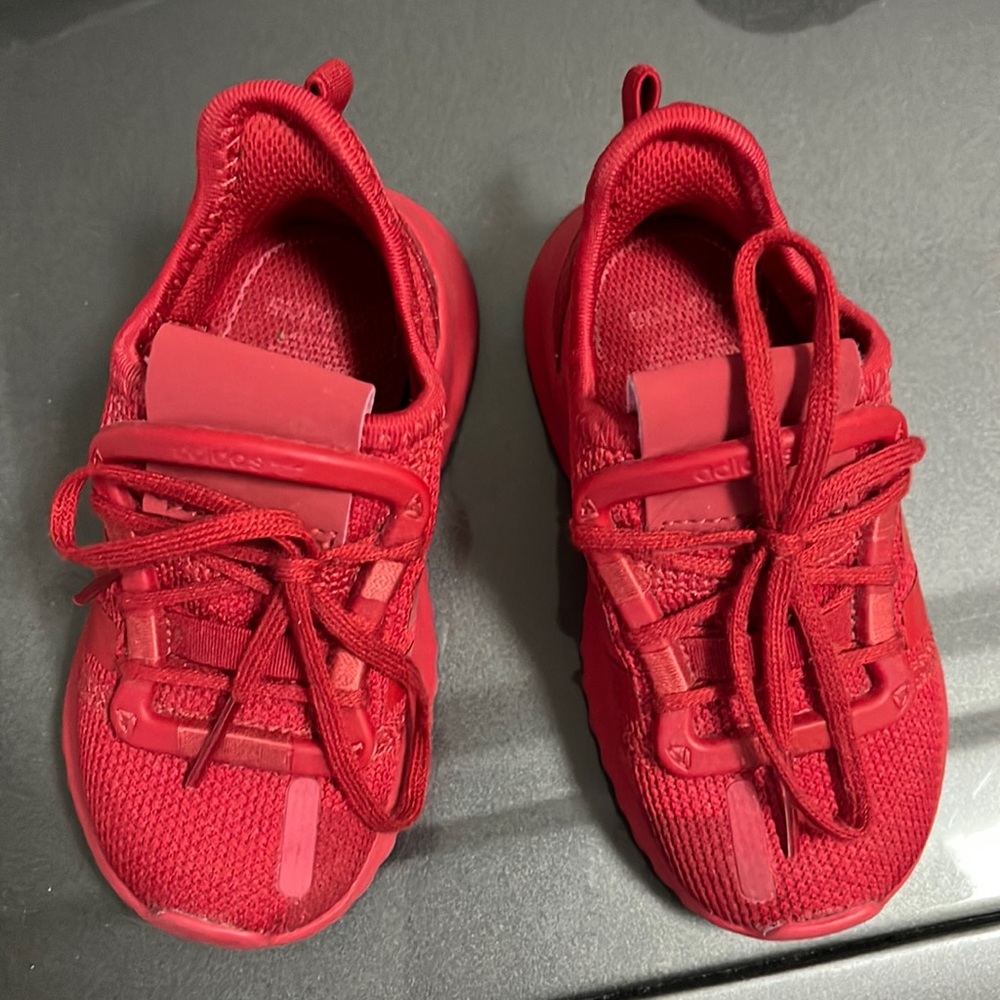 Red adidas toddler sneakers
